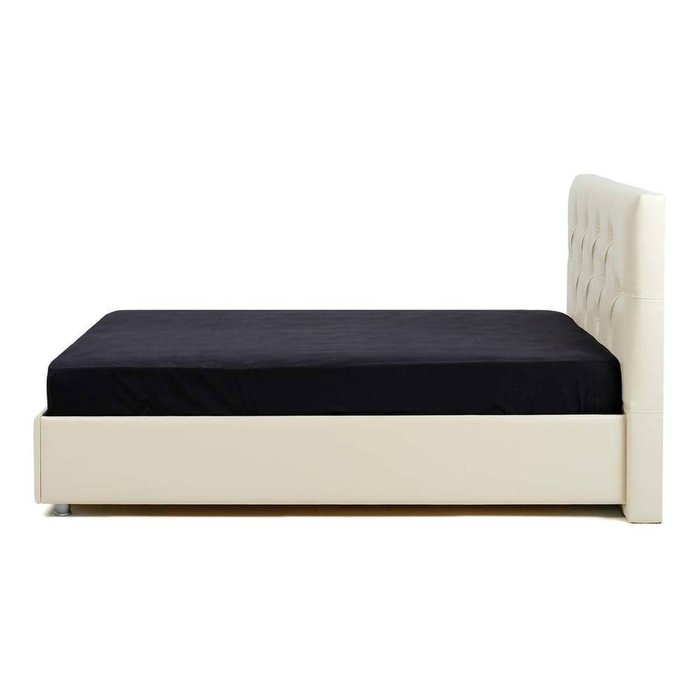 Кровать Монблан с подъемным механизмом из бежевой экокожи 160х200 - лучшие Кровати для спальни в INMYROOM
