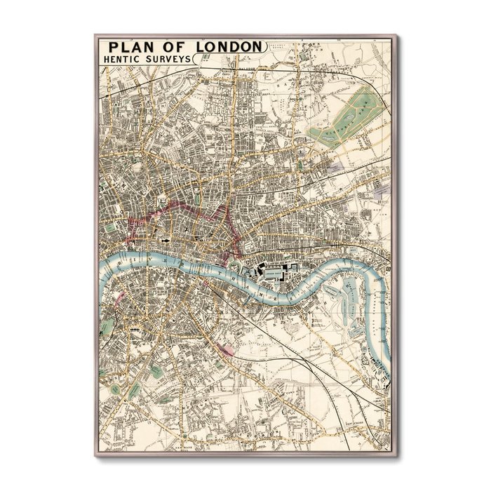 Набор из двух репродукций картин Plan of London drawn, 1853г.  - лучшие Картины в INMYROOM