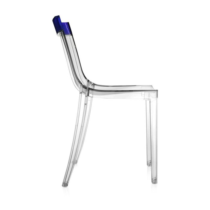 Стул Hi-Cut прозрачный с синей вставкой  - лучшие Обеденные стулья в INMYROOM
