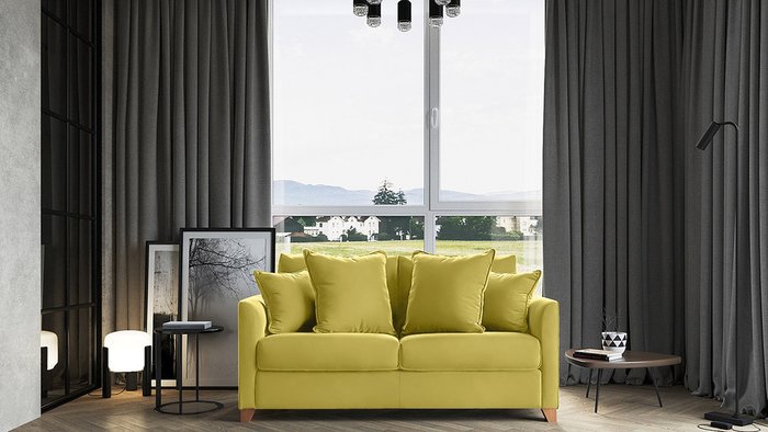 Диван-кровать Лион 187 горчичного цвета - купить Прямые диваны по цене 68700.0