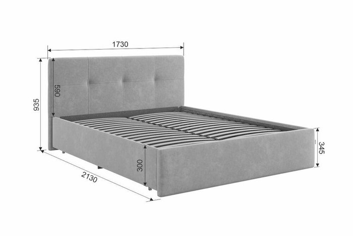 Кровать Веста 160х200 серо-коричневого цвета без подъемного механизма - лучшие Кровати для спальни в INMYROOM