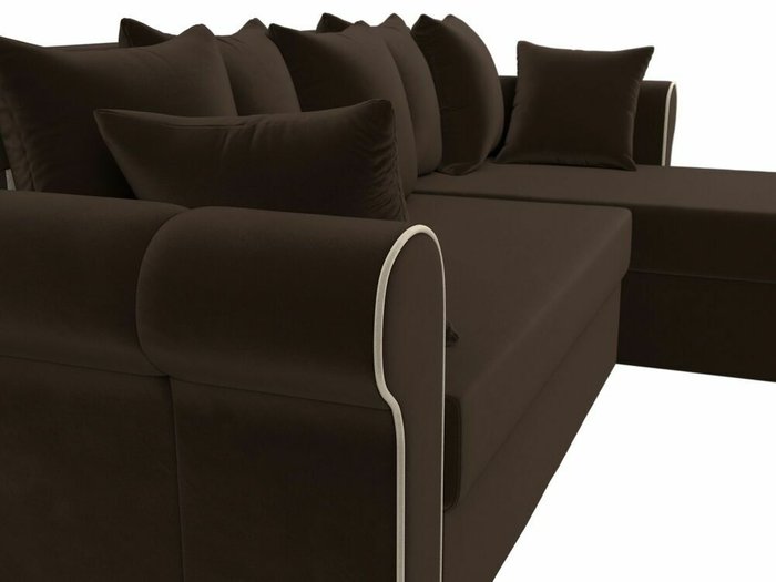 Угловой диван-кровать Рейн коричневого цвета правый угол - лучшие Угловые диваны в INMYROOM