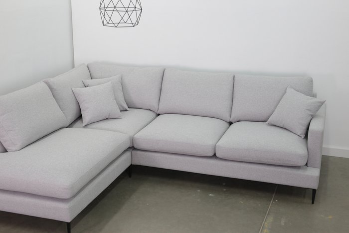 Угловой диван Лекен светло-серого цвета - купить Угловые диваны по цене 151800.0