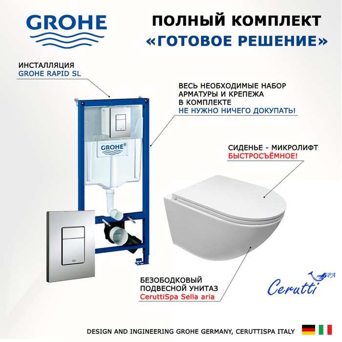 Комплект 3 в 1 инсталляция Rapid SL