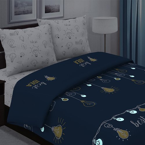 КПБ 'Insight' 2,0 спальный с европростыней, поплин, 100% хлопок, пл. 118 гр./кв.м., 'Люмен' - лучшие Комплекты постельного белья в INMYROOM