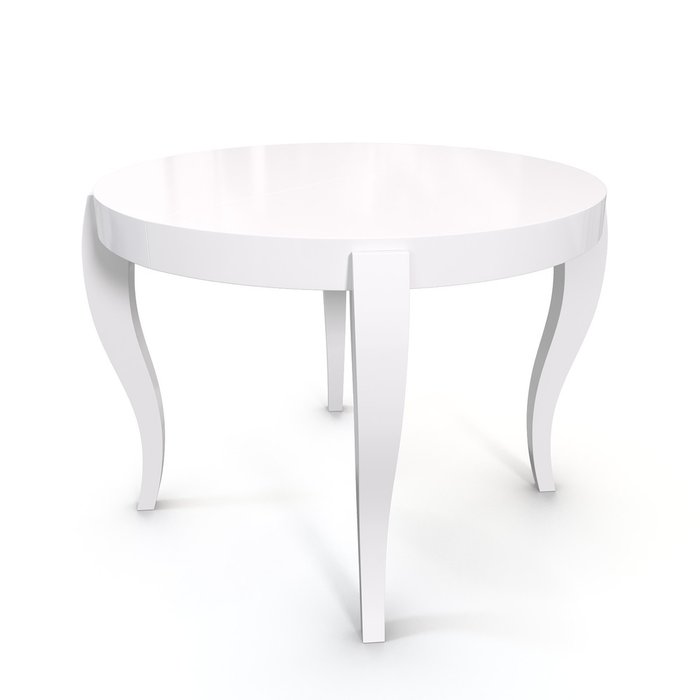 Раздвижной обеденный стол Элис белого цвета с ножками из массива бука - купить Обеденные столы по цене 38181.0