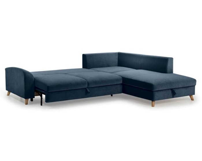Угловой диван-кровать Хамар темно-синего цвета - купить Угловые диваны по цене 163300.0