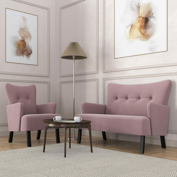 Диван Остин пыльно-розового цвета - лучшие Прямые диваны в INMYROOM
