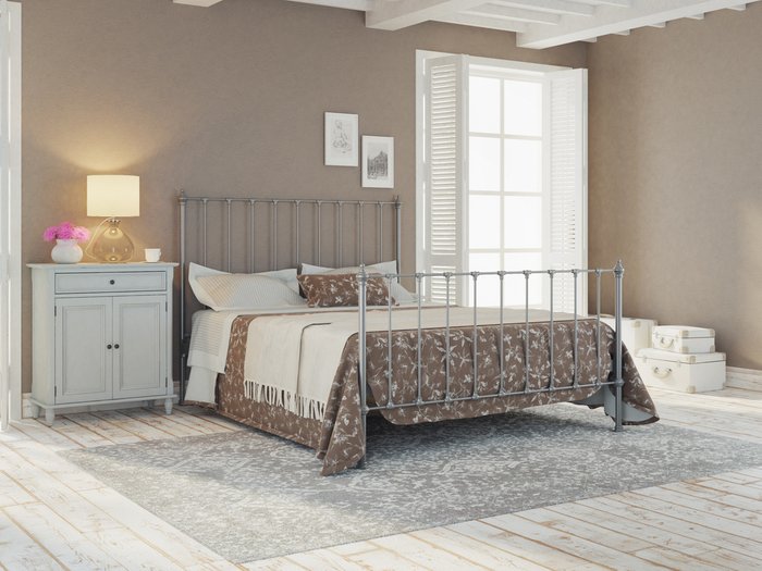 Кровать Париж 180х200 серебряного цвета - купить Кровати для спальни по цене 78923.0