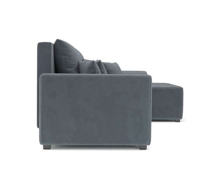 Угловой диван-кровать Каскад серо-синего цвета правый угол - лучшие Угловые диваны в INMYROOM