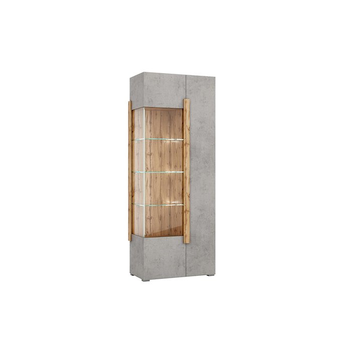 Шкаф-витрина Римини серого цвета - купить Шкафы витринные по цене 22400.0