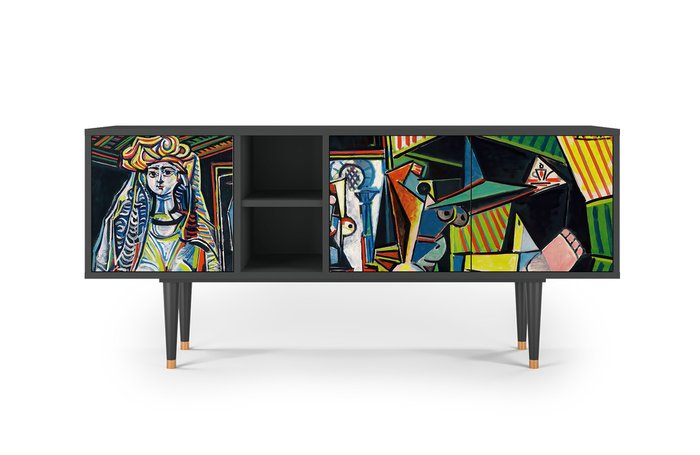 Тумба под TV T5 Women of Algiers by Pablo Picasso с корпусом графитового цвета Тумба под TV T5 Women of Algiers by Pablo Picasso с корпусом графитового цвета