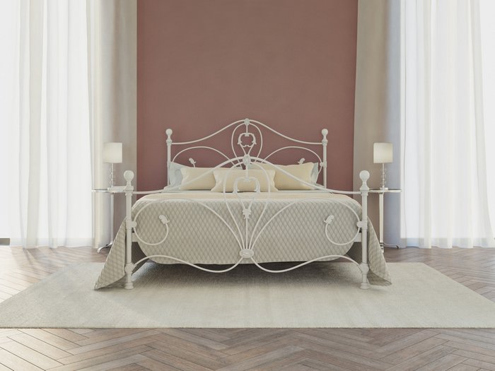 Кровать Милания 180х200 бело-глянцевого цвета