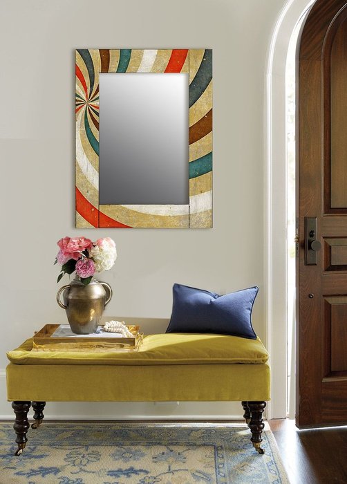 Настенное зеркало Фейерверк в раме из массива сосны 75х170 - купить Настенные зеркала по цене 16990.0