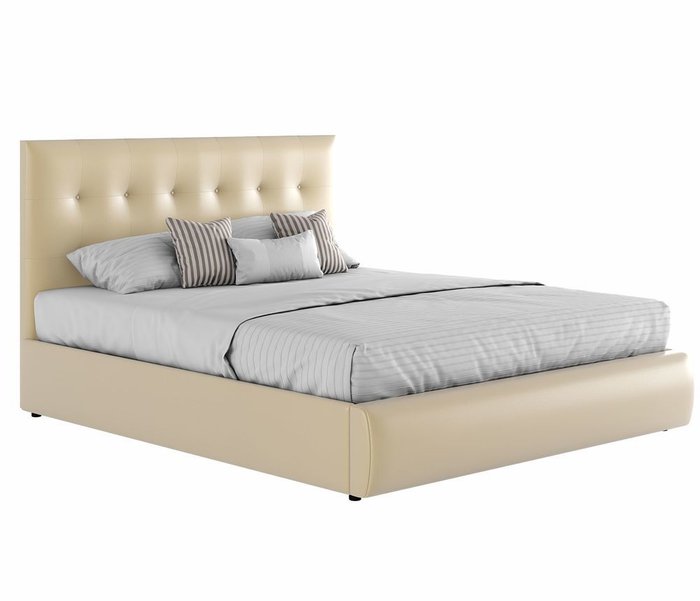 Кровать Селеста 160х200 с подъемным механизмом и матрасом бежевого цвета