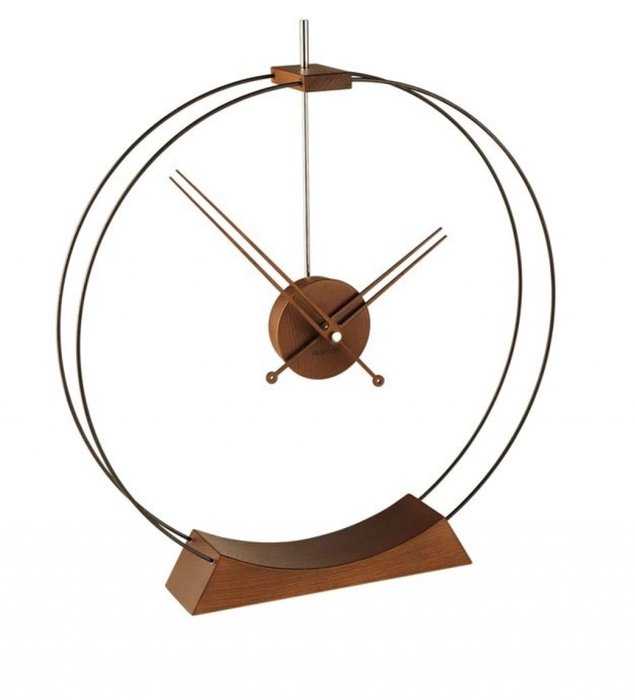 Дизайнерские настольные часы Aire с корпусом и стрелками из дерева