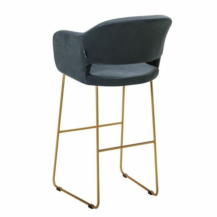 Барный стул Oscar тёмно-серого цвета с золотым основанием - лучшие Барные стулья в INMYROOM
