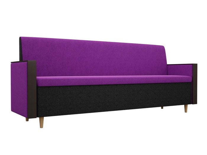 Кухонный прямой диван Модерн черно-фиолетового цвета