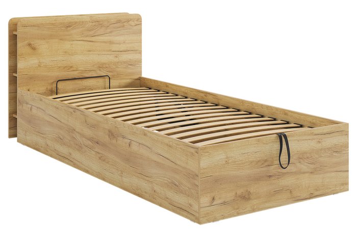 Кровать Юниор 90х200 бежевого цвета с подъемным механизмом - купить Кровати для спальни по цене 15180.0