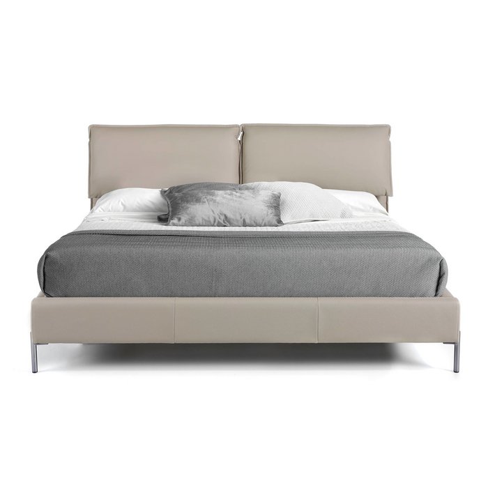 Кровать с мягким изголовьем бежевого цвета 180x200 - лучшие Кровати для спальни в INMYROOM