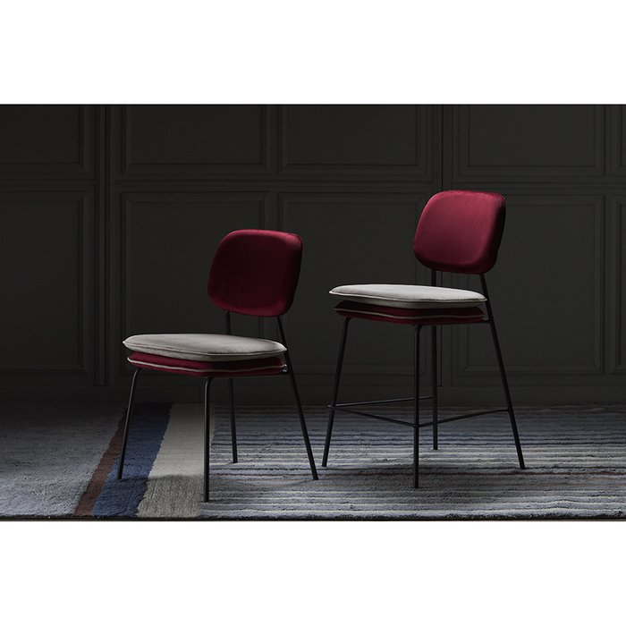 Полубарный стул Реа бордово-бежевого цвета - купить Барные стулья по цене 13500.0