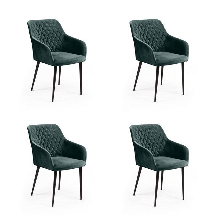 Набор из четырех стульев Rober зеленого цвета