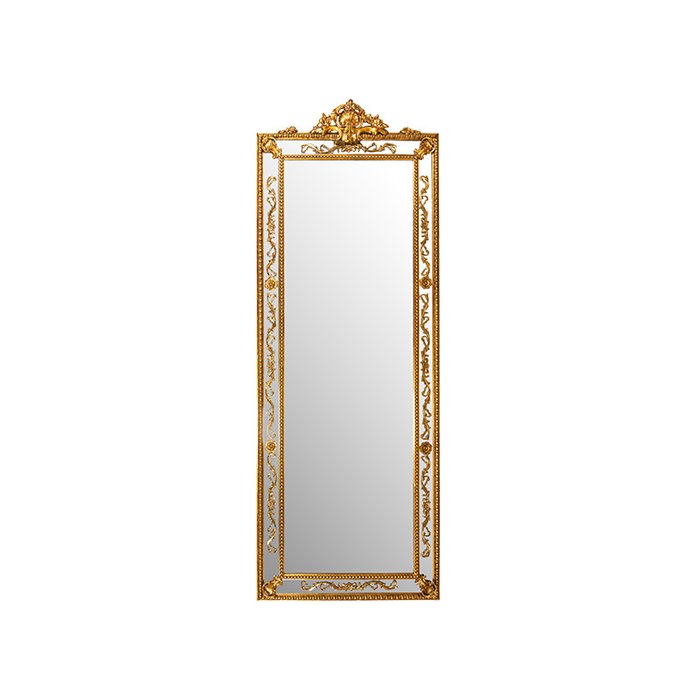 Зеркало напольное Ungava с декоративными элементами цвета желтого золота