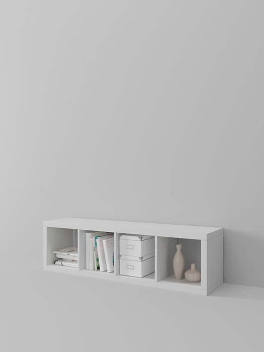 Полка Piano 4x1 белого цвета - лучшие Полки в INMYROOM Полка Piano 4x1 белого цвета - лучшие Полки в INMYROOM