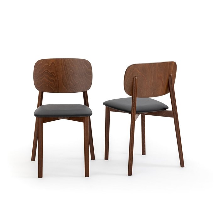 Комплект из двух стульев в винтажном стиле Peoni коричневого цвета - лучшие Обеденные стулья в INMYROOM
