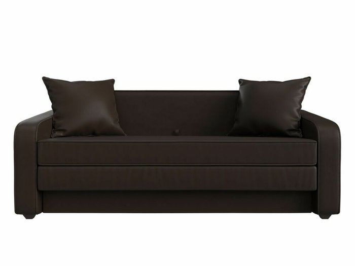 Диван-кровать Лига 013 темно-коричневого цвета (экокожа) - купить Прямые диваны по цене 28999.0
