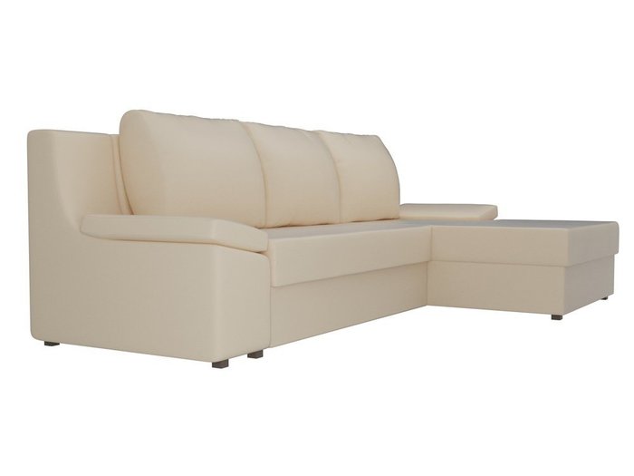 Угловой диван-кровать Челси бежевого цвета (экокожа) - лучшие Угловые диваны в INMYROOM