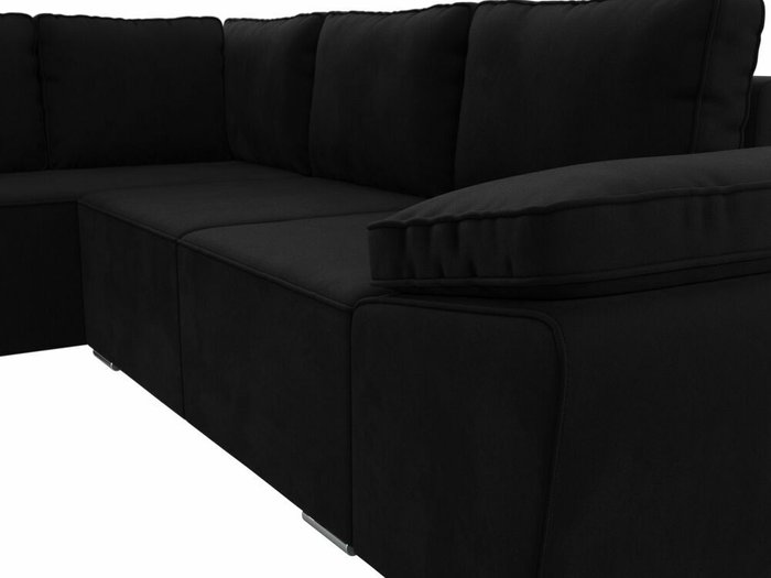 Угловой диван-кровать Хьюго черного цвета левый угол - лучшие Угловые диваны в INMYROOM