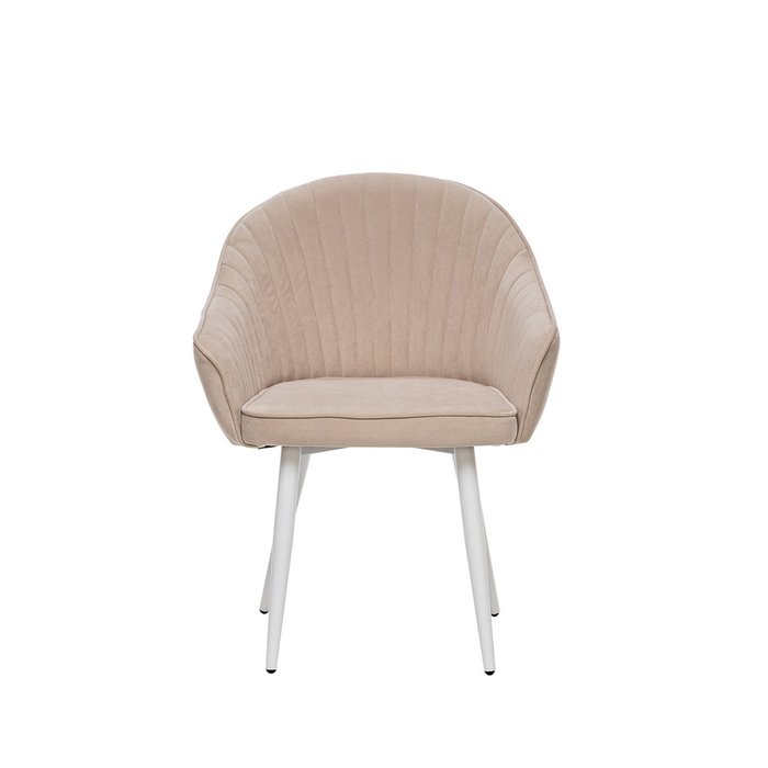 Стул Вайд бежевого цвета с белыми ножками - купить Обеденные стулья по цене 10560.0