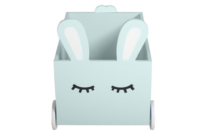 Ящик для игрушек Sleepy Bunny на колёсах цвета аква - купить Аксессуары и текстиль для игровых домиков по цене 9490.0