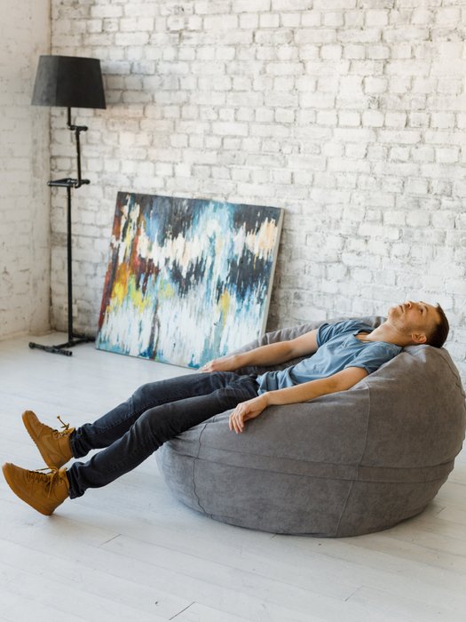 Кресло Софт 100х100 серого цвета - лучшие Бескаркасная мебель в INMYROOM