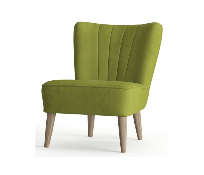 Кресло Пальмира в обивке из велюра светло-зеленого цвета