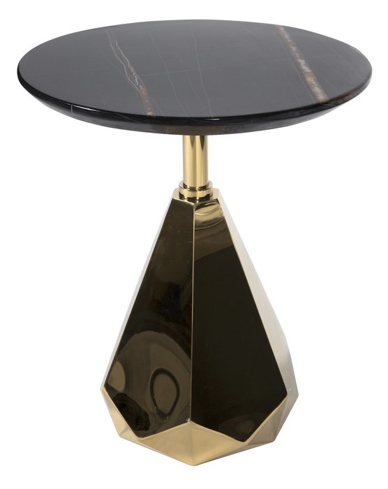 Кофейный столик Jewel золотого цвета с мраморной столешницей