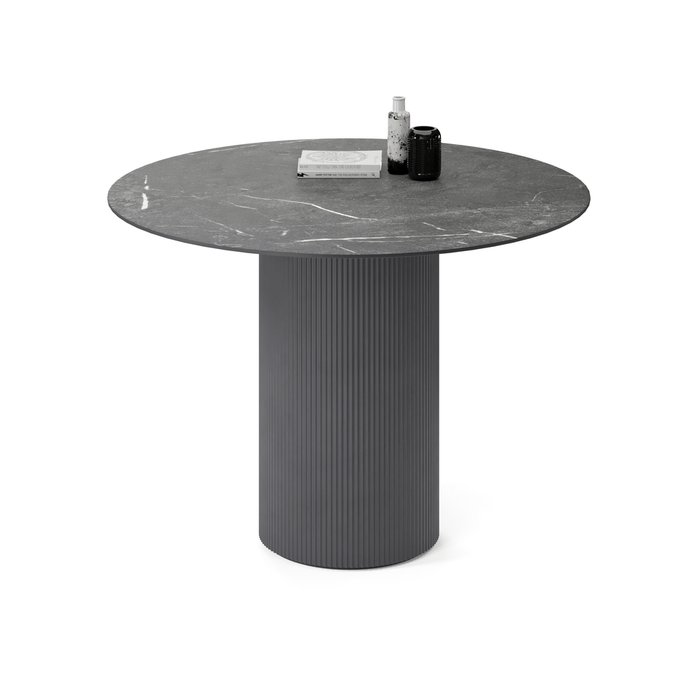 Обеденный стол круглый Алия черного цвета - купить Обеденные столы по цене 54178.0