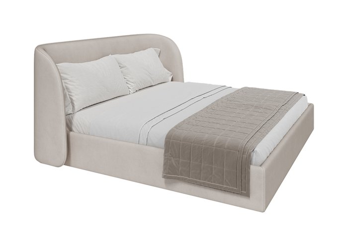 Кровать двуспальная Classic 200х200 молочного цвета с подъемным механизмом - лучшие Кровати для спальни в INMYROOM