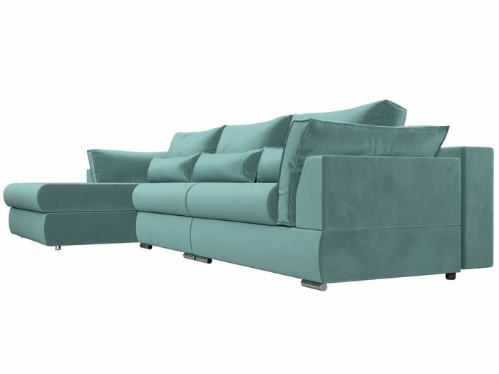 Угловой диван-кровать Пекин Long бирюзового цвета угол левый - лучшие Угловые диваны в INMYROOM