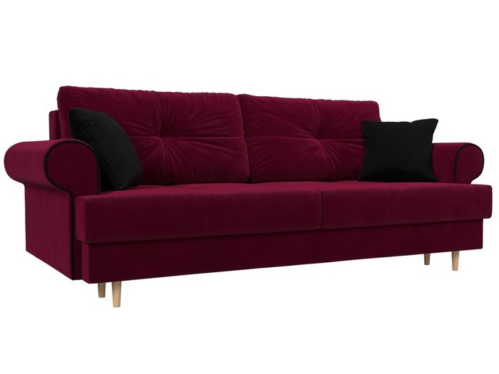 Прямой диван-кровать Сплин бордового цвета