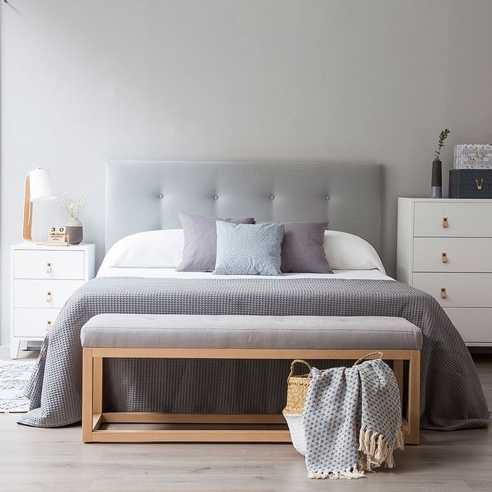Кровать Harmony 200x200 серого цвета - купить Кровати для спальни по цене 79040.0