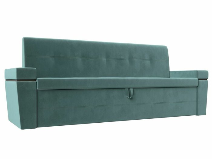 Прямой диван-кровать Деметра бирюзового цвета