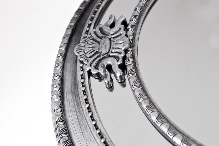 Настенное зеркало в раме серого цвета - купить Настенные зеркала по цене 1790.0 Настенное зеркало в раме серого цвета - купить Настенные зеркала по цене 1790.0