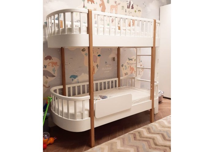 Кровать двухъярусная Classic 85х185 белого цвета - лучшие Двухъярусные кроватки в INMYROOM Кровать двухъярусная Classic 85х185 белого цвета - лучшие Двухъярусные кроватки в INMYROOM