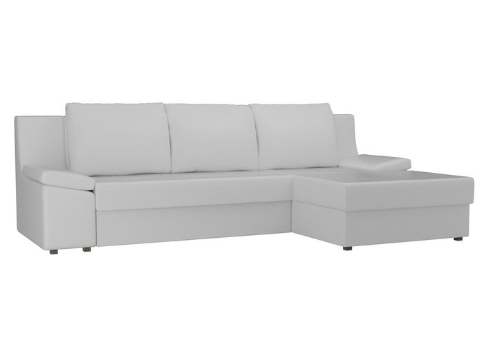 Угловой диван-кровать Челси белого цвета (экокожа)