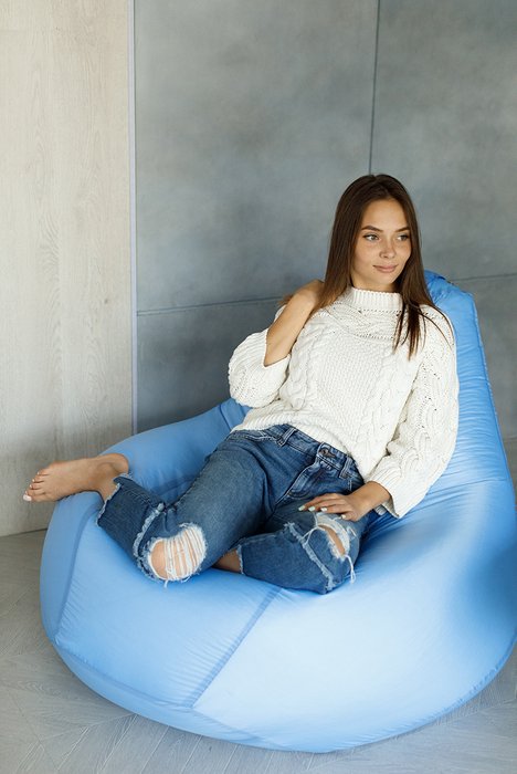 Кресло-мешок Груша XL голубого цвета - лучшие Бескаркасная мебель в INMYROOM
