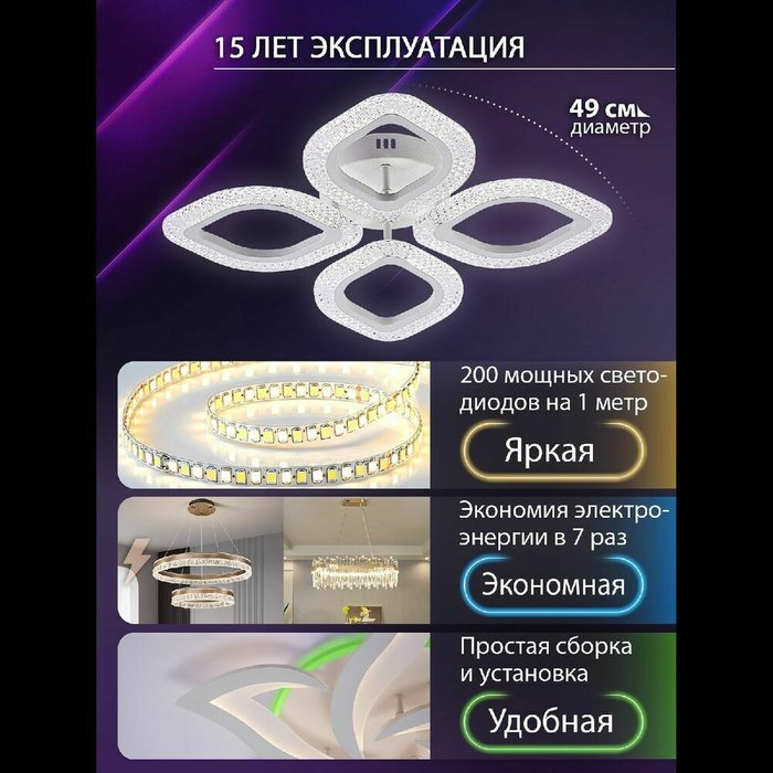 Потолочная люстра Sm LED LAMPS 81455 (акрил, цвет белый) - лучшие Потолочные люстры в INMYROOM Потолочная люстра Sm LED LAMPS 81455 (акрил, цвет белый) - лучшие Потолочные люстры в INMYROOM