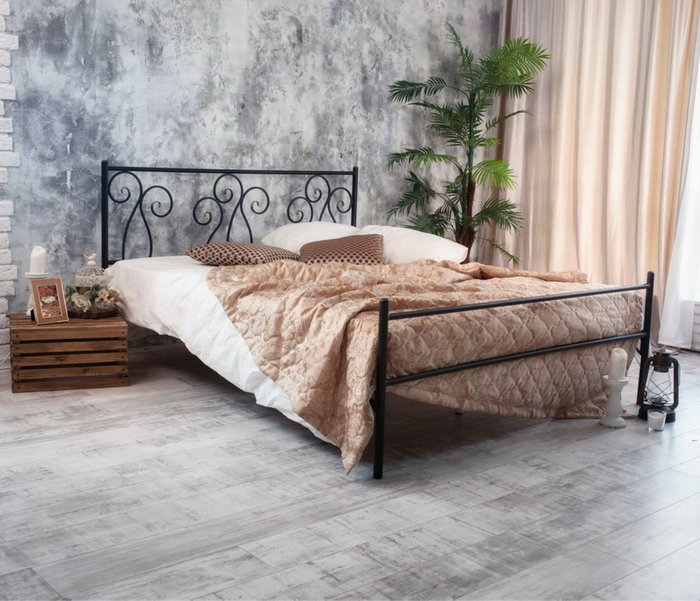 Кровать Лацио 140х200 черного цвета - лучшие Кровати для спальни в INMYROOM