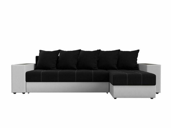 Угловой диван-кровать Дубай черно-белого цвета (ткань/экокожа)  правый угол - купить Угловые диваны по цене 54999.0